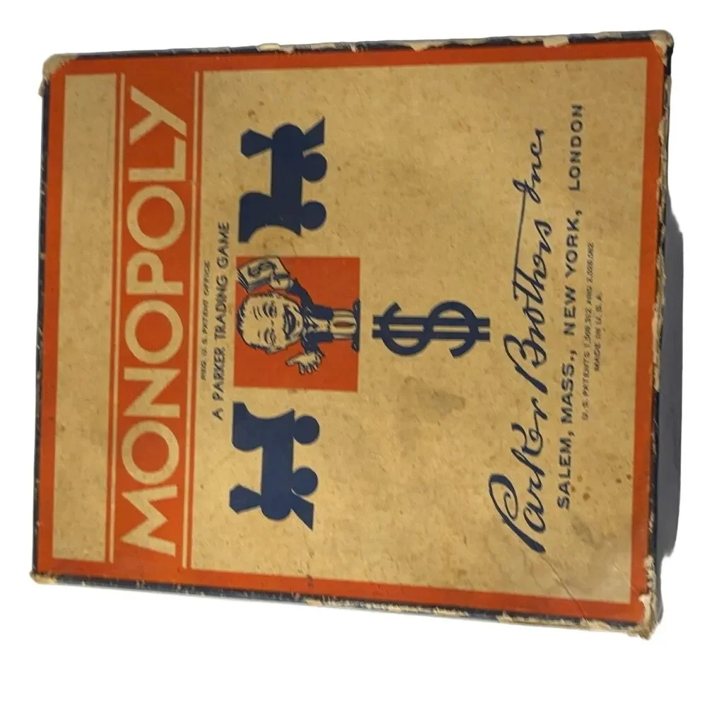 Parker Brothers Monopoly 1936 box Game Vintage Finance U.S.A.